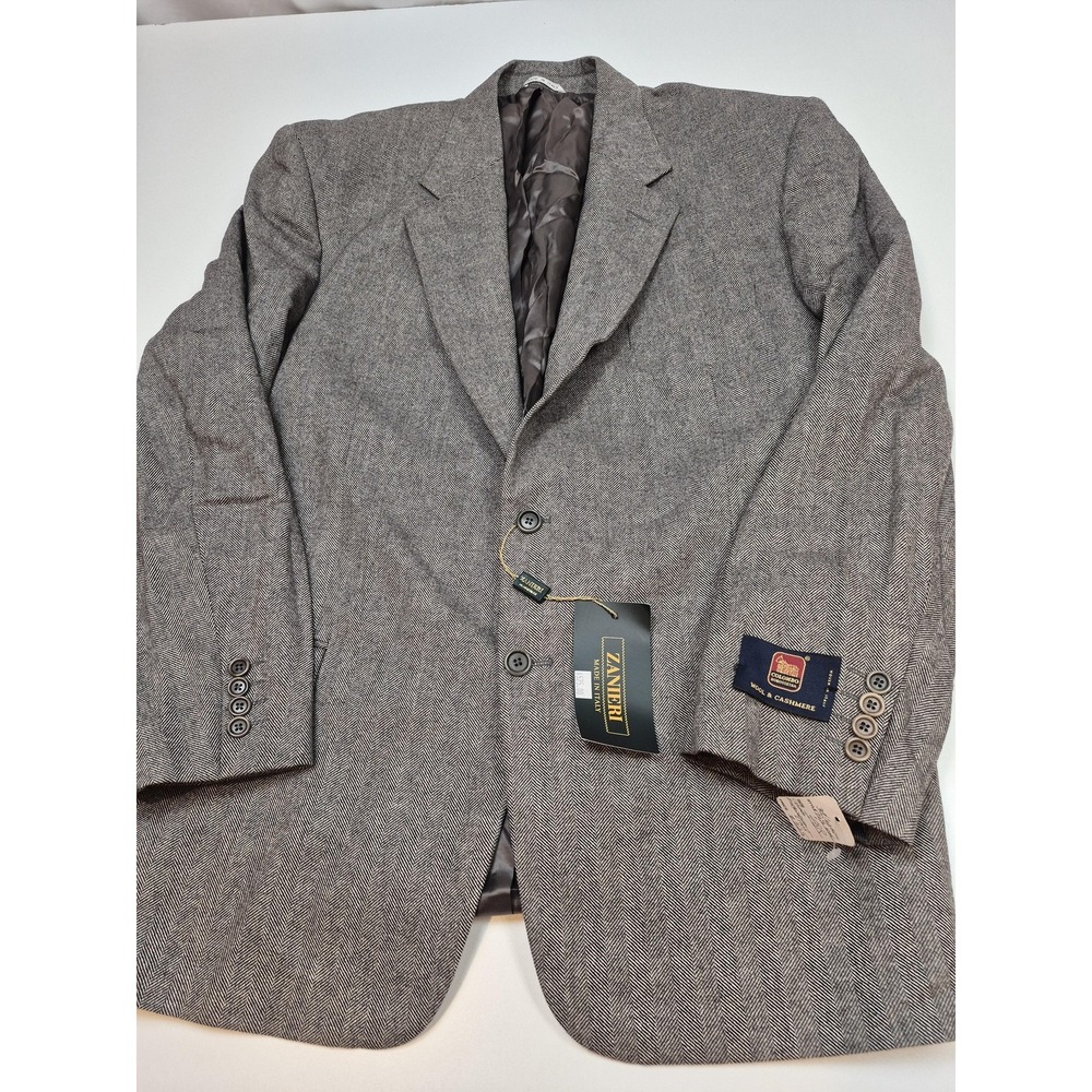 Zanieri Blazer Mens 48R Cashmere Herringbone Tweed Sport Coat Italy Colombo NWT